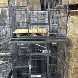 Extra Large Double Parrot Bird  Cage With Removable Rolling Stand 