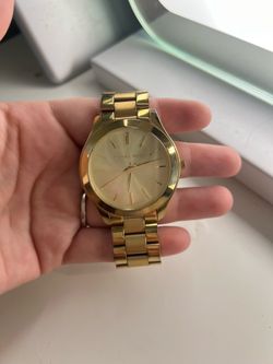 MICHAEL KORS UNISEX SLIM RUNAWAY GOLD-TONE STAINLESS STEEL