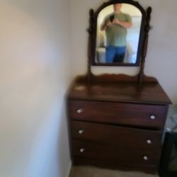 One Antique Dresser And A TV Glass Table Or For Other Things 