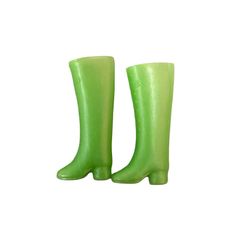 Vtg Mattel Barbie or Skipper Doll Size Boots - Apple Green Go-Go