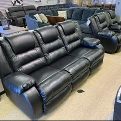 ASHLEY Vacherie Black Reclining Living Room Set SOFA AND LOVESEAT WİTH İNTEREST FREE PAYMENT OPTİONS 