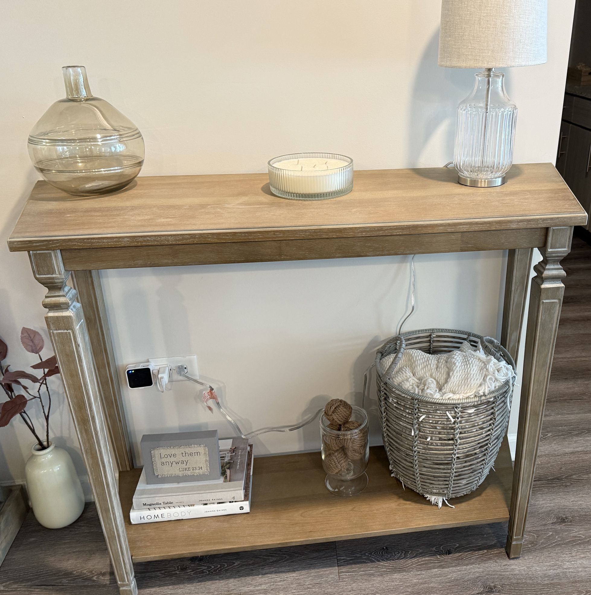 Grey Wood Entryway Table