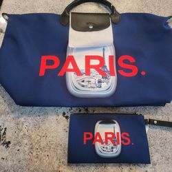 Limited Edition CDG Airport Exclusive Longchamp Pliage Bag & Wristlet