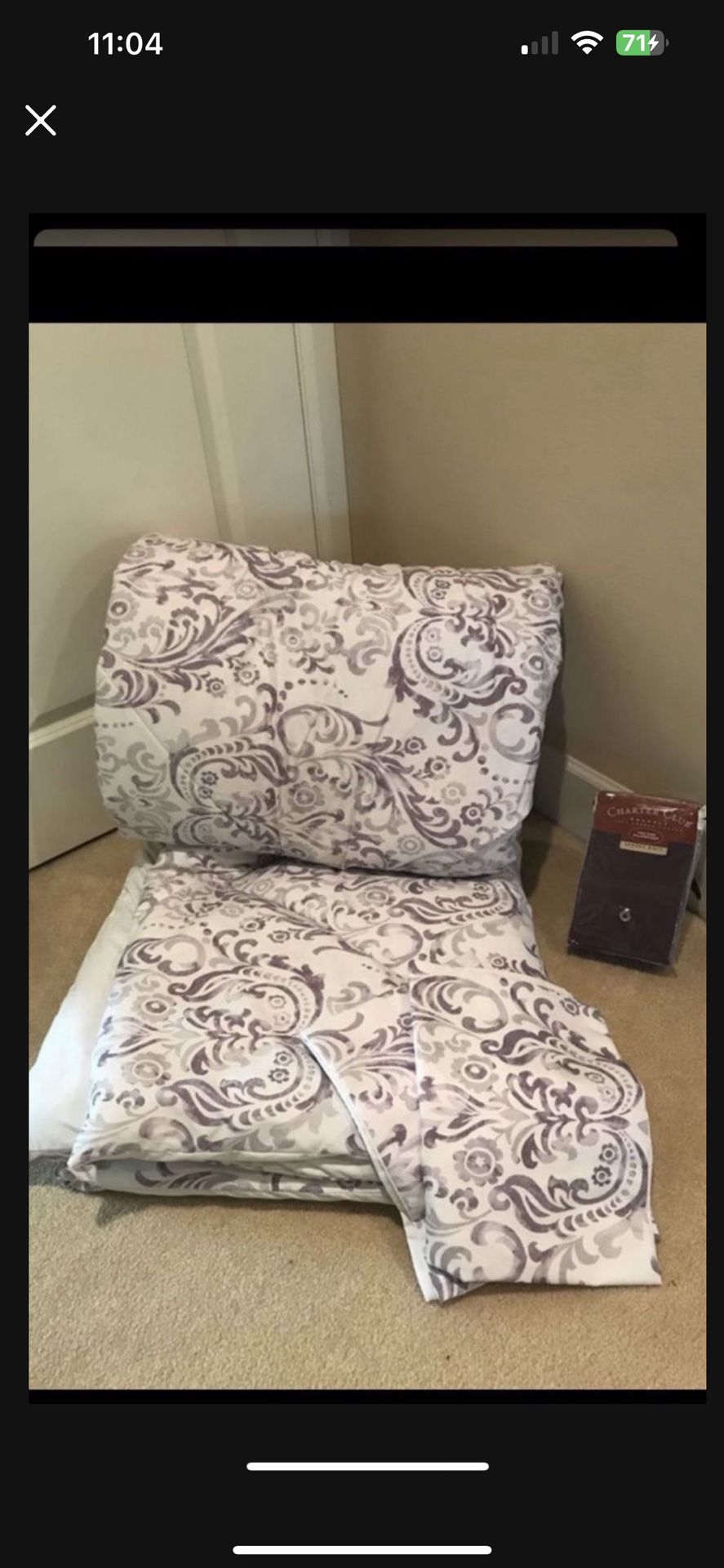Queen Size Comforter, Shams And Brand New Pillow Cases