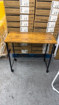 Small Rolling Desk with Wheels – 32” Mobile Computer / Laptop Table