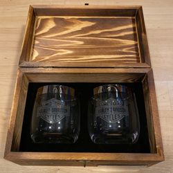 HARLEY-DAVIDSON WHISKEY SET / Box Glasses Ice Maker