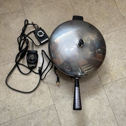 Farberware  electric  fry pan 12" USA made 2 controller cirds works