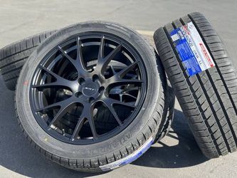 NEW 20" Dodge SRT Hellcat Style Black Wheels Rims and Tires Charger Challenger Magnum 300 Chrysler 5x115