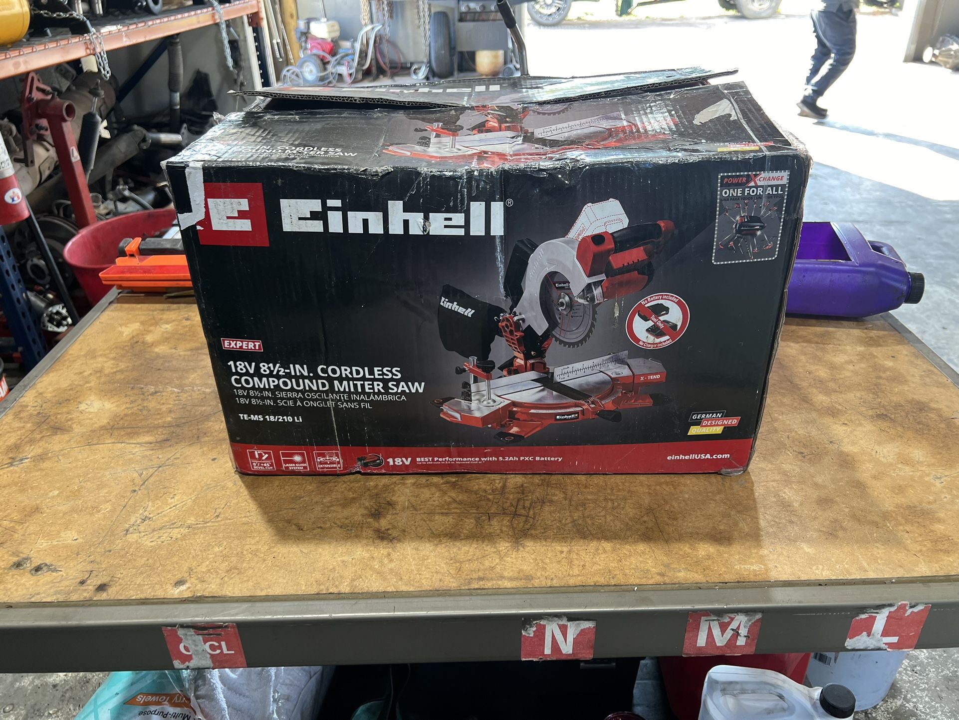Brand New Einhell 18v 8 1 2 inch cordless compound miter saw