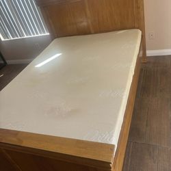 Brown Wooden Full Size Trundle Bed 