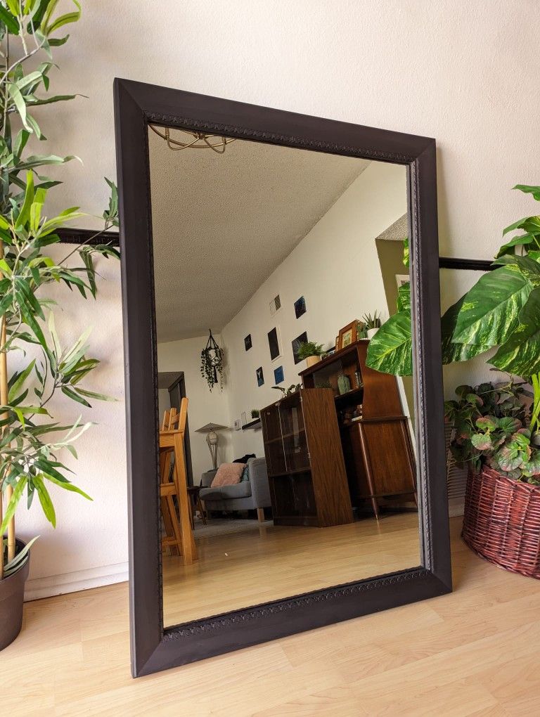 Large Vintage Mirror Black