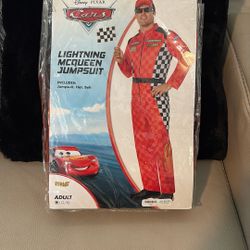 Lightning McQueen Jumpsuit And Hat . Adults L/XL