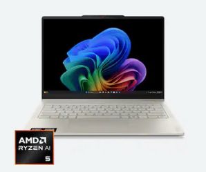Lenovo - Yoga 7a 2-in-1 14" 2K OLED Touchscreen Laptop - AMD Ryzen AI 5 (contact info removed)- 16GB Memory - 512GB SSD - Copilot+ PC - Seashell