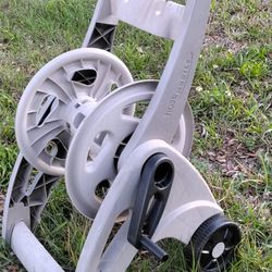 Gently Used Hose Reel In &  storage  Cart 