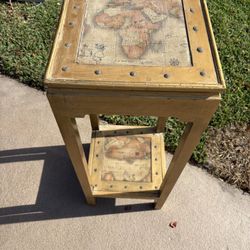 Vintage Military Campaign Map as a lamp table