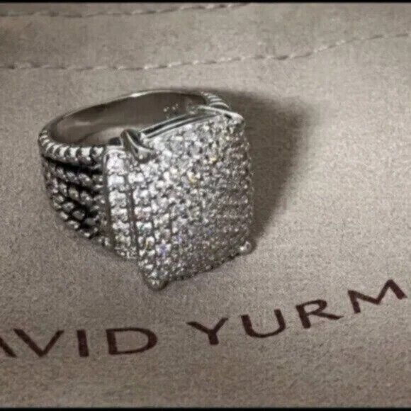 Ḑavid Yụrman Diamond Wheaton ring 20x16 sz8