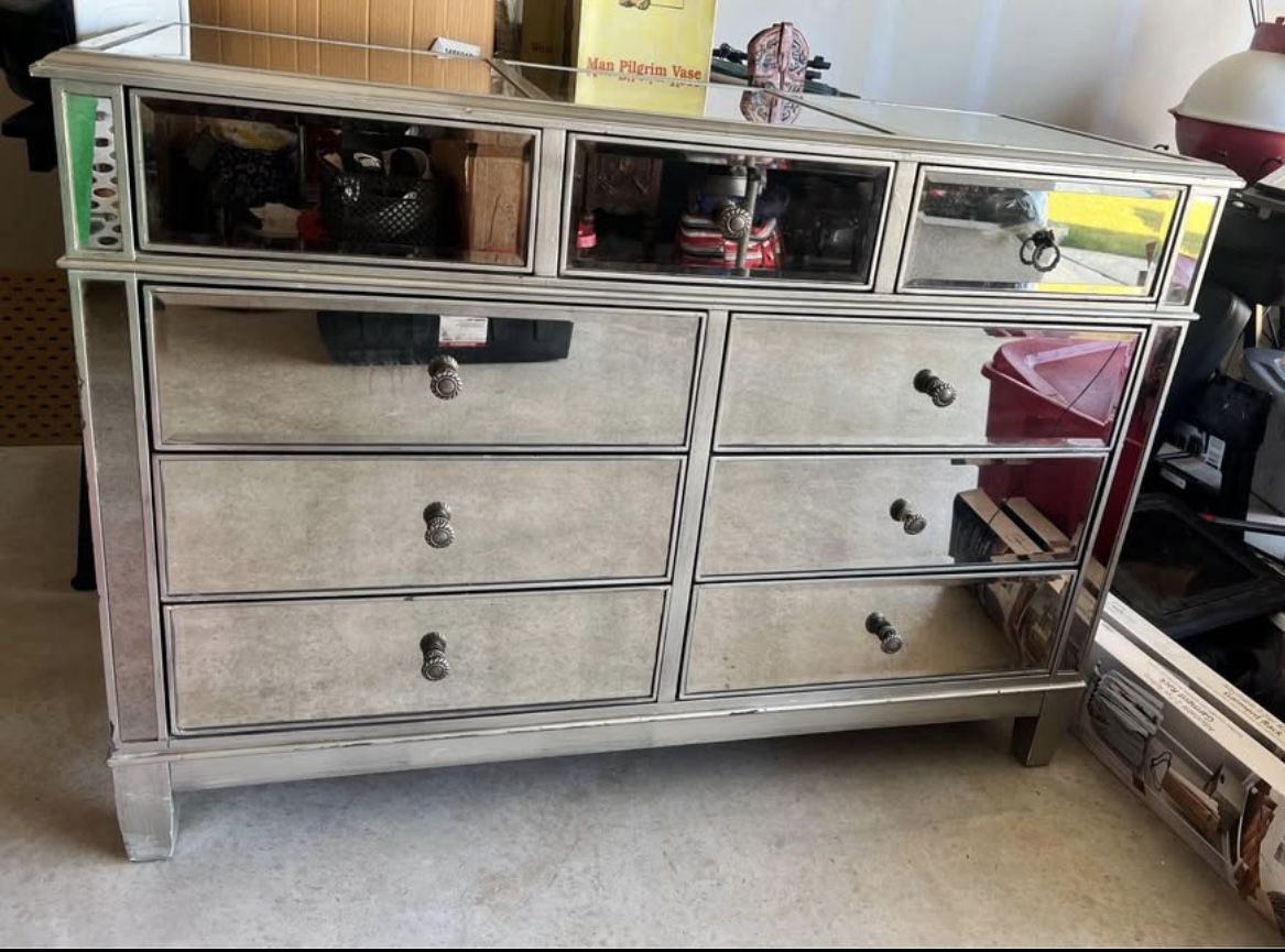 hayworth mirrored silver dresser Pier 1 Imports Hayworth Mirrored 9 Drawer Dresser | Pier 1 Imports - $355 | Kashew