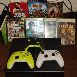 Xbox One Bundle,3 Wireless Controller Stack Of Rare Video Games, Headset  And All The Cords Like New