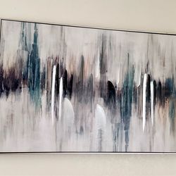 Silver and navy blue canvas for sale!