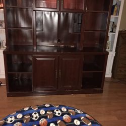 bookcase and with space for tv