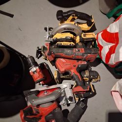 Milwaukee  And Dewalt  Power Tools 