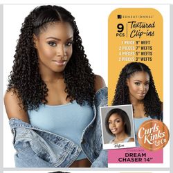 New - Sensational Curls Kinks & Co Clip-In Curly Hair