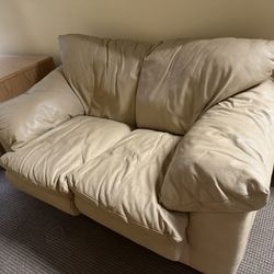 Leather love seat couch