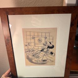 Framed And Matted Mickey Mouse Bath Time Fun Print