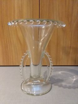Vintage Candlewick Clear Small Beads Flower Vase