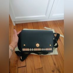 Burberry Leather Vintage Check Crossbody Bag
