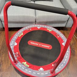Radio Flyer 2-in-1 Kids' Trampoline, Mini Trampoline for Toddlers, Ages 3-6 Years, Red