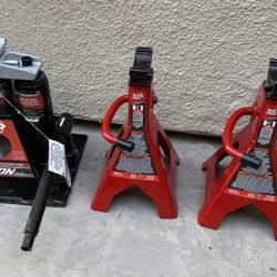 Powerbuilt All In One Jack  + Big Red Jack Stands