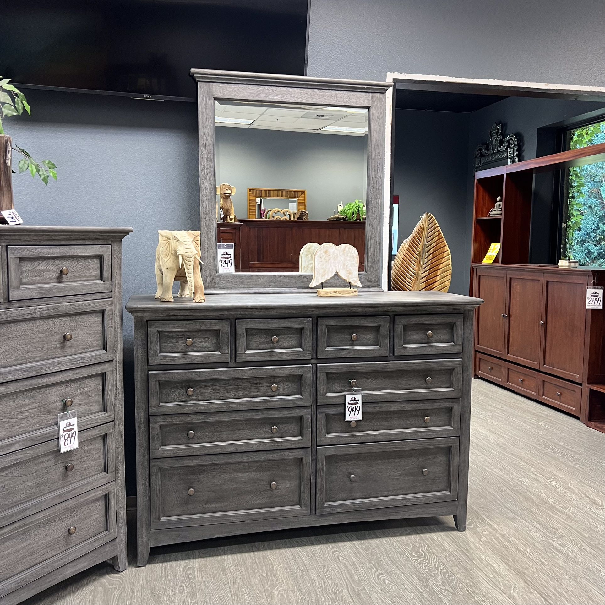 Grey Solid Wood Dresser - New Traditions Collection 