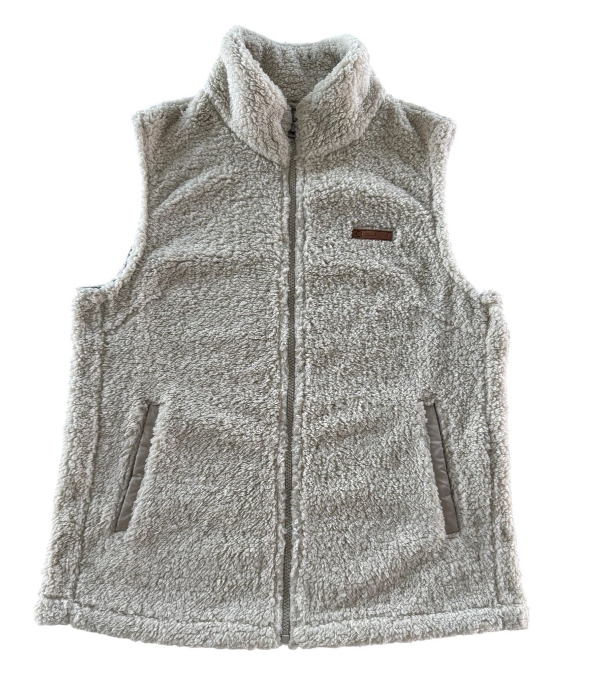 Sage Collective Women’s Sherpa Fleece Vest Cream Size Small Full Zip