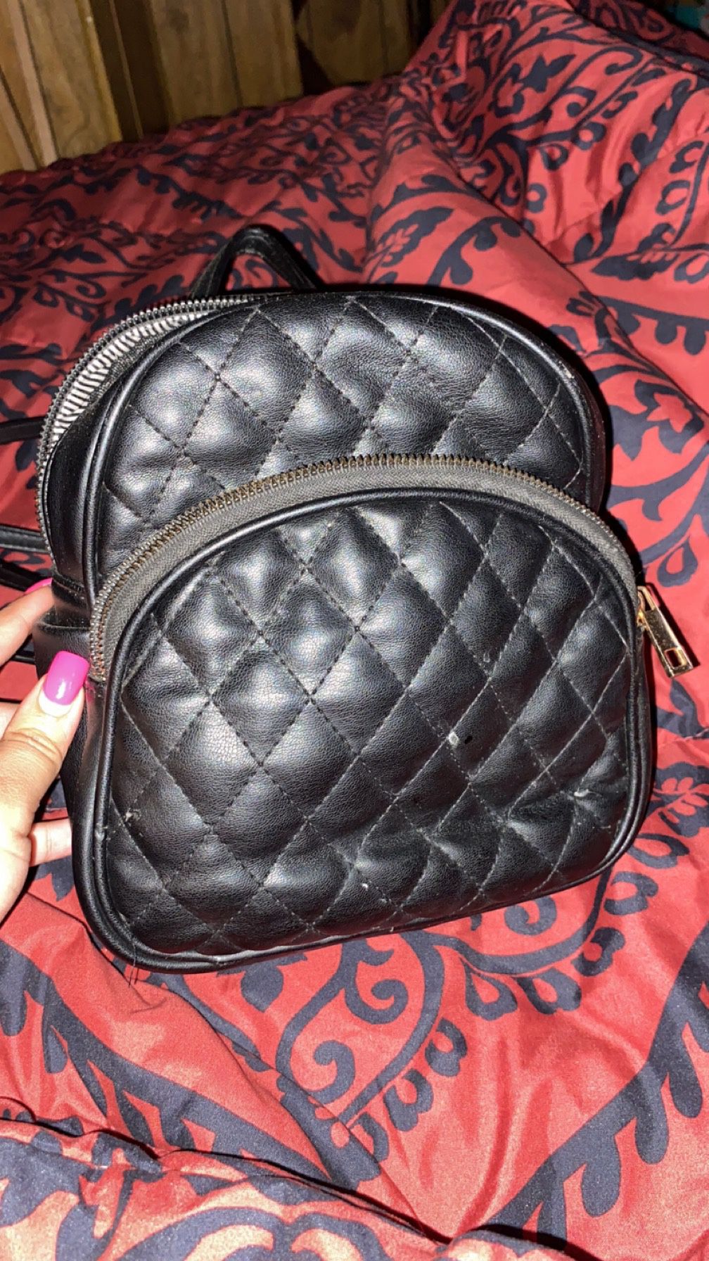 Black Backpack Handbag 