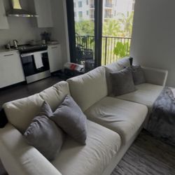 Like-New Modern Cream Sectional Sofa w/ Storage – Used Only 5 Months!