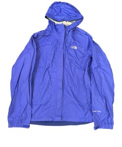 The North Face Venture Jacket Womens Medium Blue Full Zip Hood Rain HyVent 2.5L 