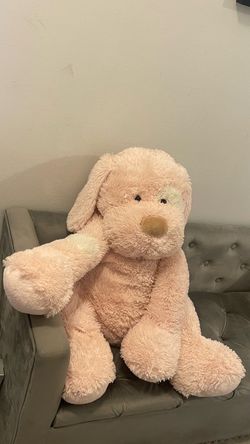 Pastel pink & white Big Dog Plush (Read Description!)