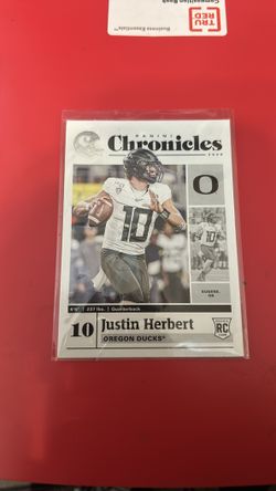Panini Chronicles Justin Herbert Rookie Oregon Ducks #10 Football Trading Card
