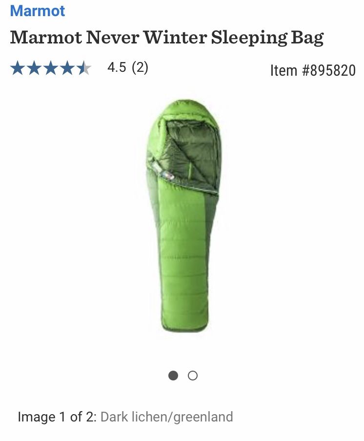 Marmot Never Winter 30F Down Sleeping Bag