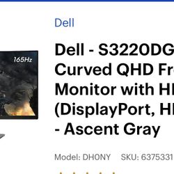 Dell 32’ Curved Monitor