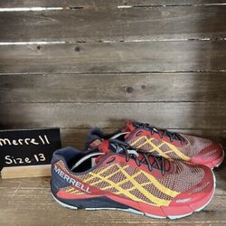 Mens Merrell Bare Access Red Minimalist Athletic Shoes Sneakers size 13 M GUC