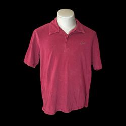 Vintage Nike Burgundy Polo Shirt (Large)