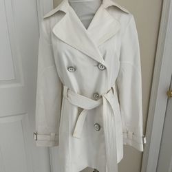 WHBM white Trench Coat M