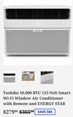 Toshiba 10,000 BTU 115-Volt Smart Wi-Fi Window Air Conditioner with Remote and ENERGY STAR