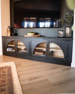 Half Moon Glass Door Media Console