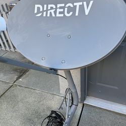 Satellite Dish Receiver/DVR and 5 New Cable boxes