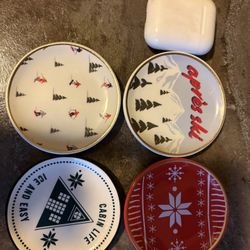 Target Bullseye Trinket/Tea Spoon Bag Rests Winter Cabin Ski Snow Set of 4 2025