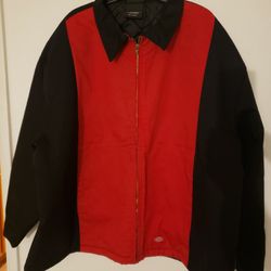 New Mens Dickies Jacket, Red and Black, Size 4XL 