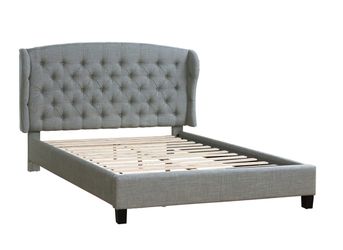 Gray king size bed frame